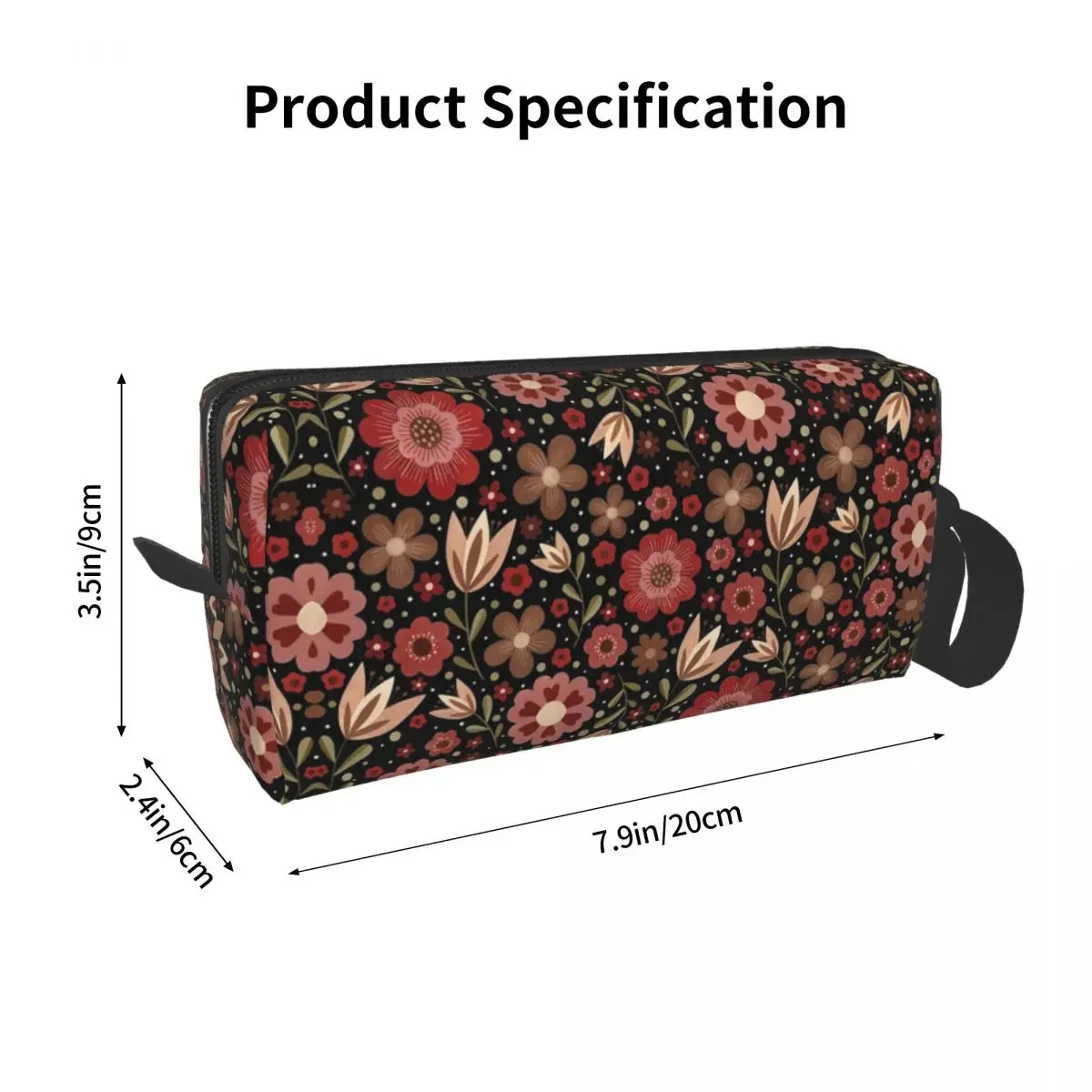 Summer Floral Pattern Makeup Bag Cosmetic Organizer Storage Dopp Kit Toiletry Cosmetic Bag for Women Beauty Travel Pencil Case