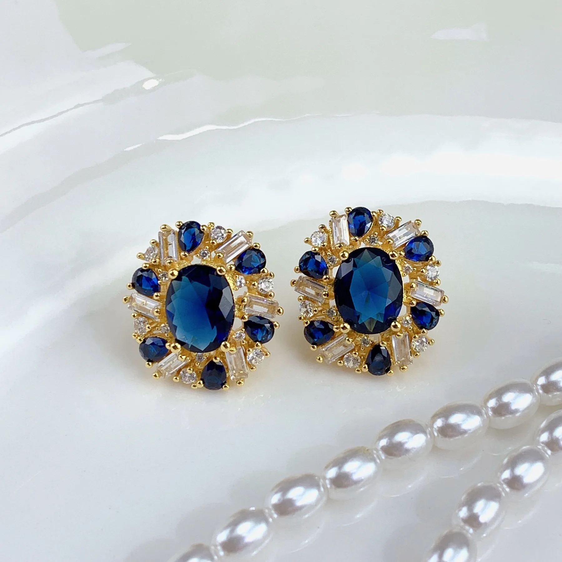 Baroque Style Pearl Necklace Ring Earrings Retro Women Luxury Fine Jewelry 925 Sterling Silver