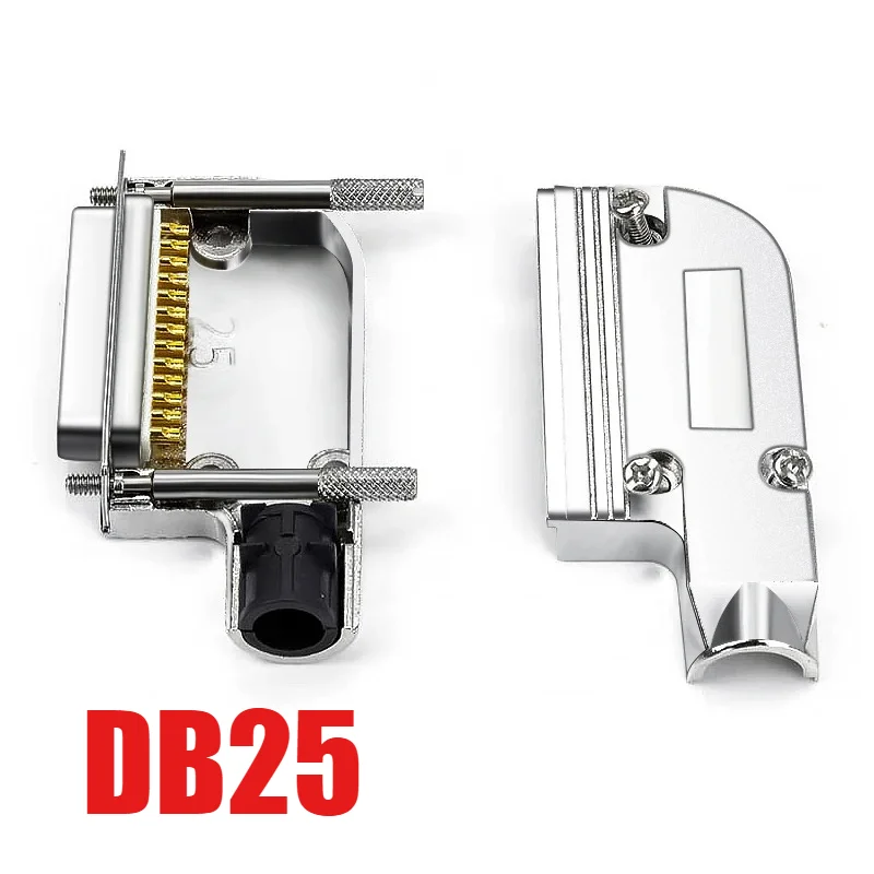 Industrial Grade 90 Degree DB25 Elbow Connector Metal Shell Male Female Soldering Plug 25 Pin Connector D-SUB 25Pin Welding Head
