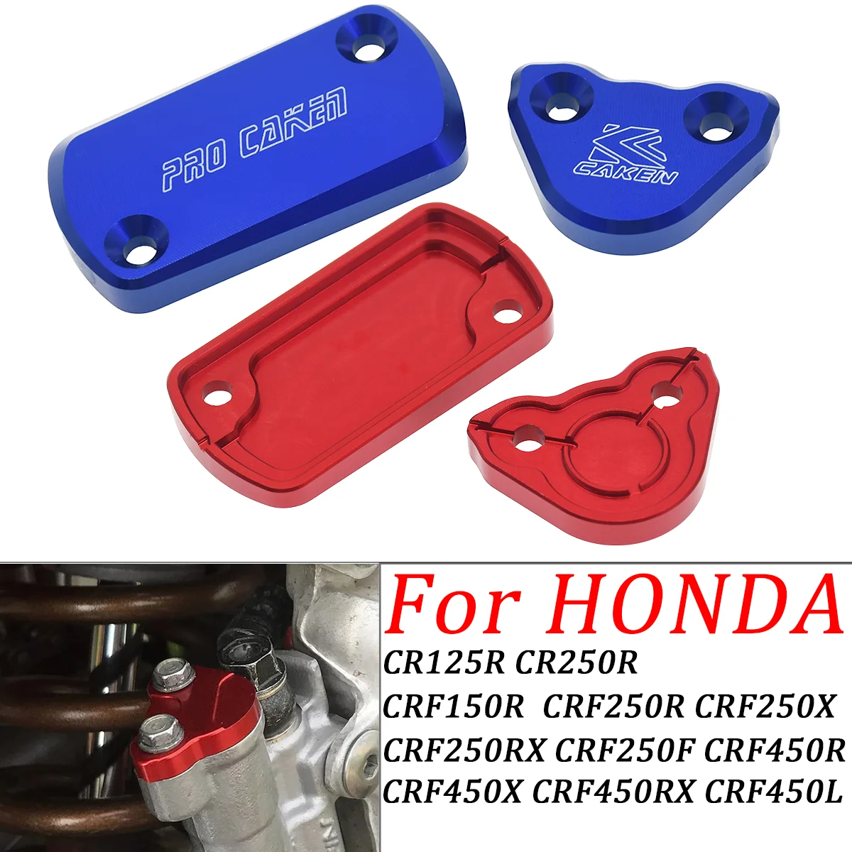 

Motorcycle CNC Front Rear Brake Fluid Reservoir Cap Cover For HONDA CR CRF 125R 150R 250R 250X 450R 450X 250RX 450RX 250F 450L R
