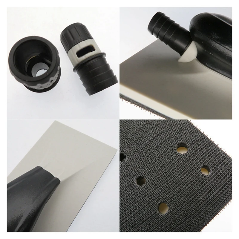 Bloque de lijado manual, lijadora manual de malla de gancho y bucle sin polvo, herramienta de molienda para molienda en seco y pulido de madera