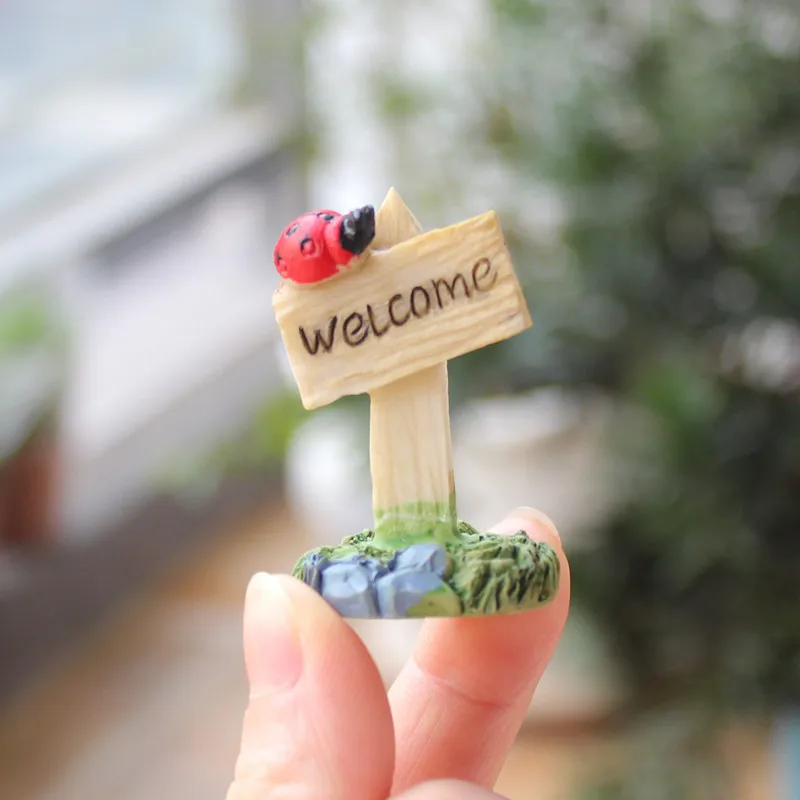 Resin DIY Assembly Ornament Flower Insert Road Sign Sand Table Sand Tool Miniature Bonsai Micro Landscape Doll House Decor Gift