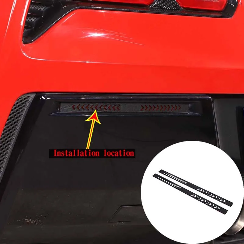 

For Chevrolet Corvette C7 2014-2019 Stainless Steel Black Car Rear Bumper Fog Light Cover Trim Sticker Car Accessories