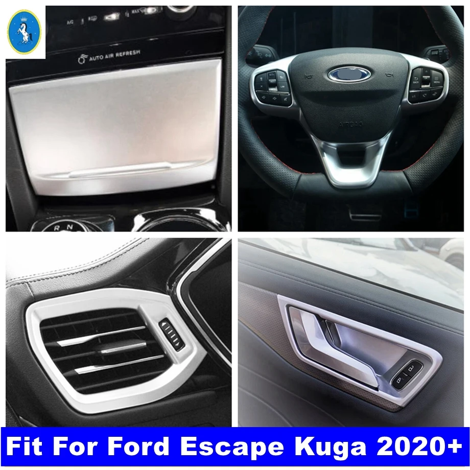 

Steering Wheel / Door Handle Bowl / Air Outlet / Cigarette Lighter Cover Trim For Ford Escape Kuga 2020 - 2024 Matte Accessories