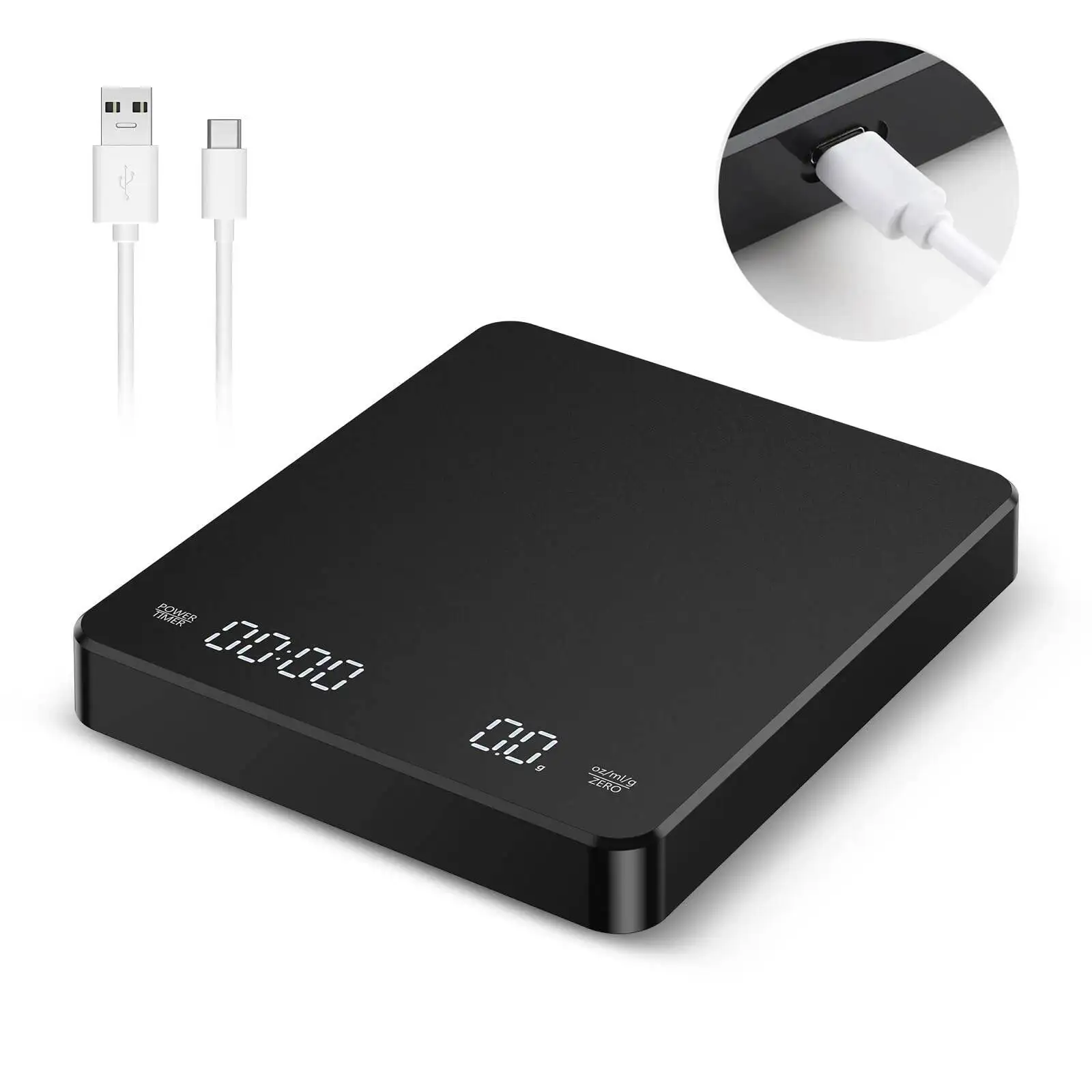 

Coffee With Positive And Negative Timer 3Kg/0.1G High Precision Kitchen Digital Food Matte Black Espresso Scale