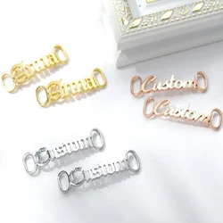 Personalized Fashion Customization with A Pair Stainless Steel Nameplates Shoe Buckles Engraved with Names Dates Charm Shoe tag