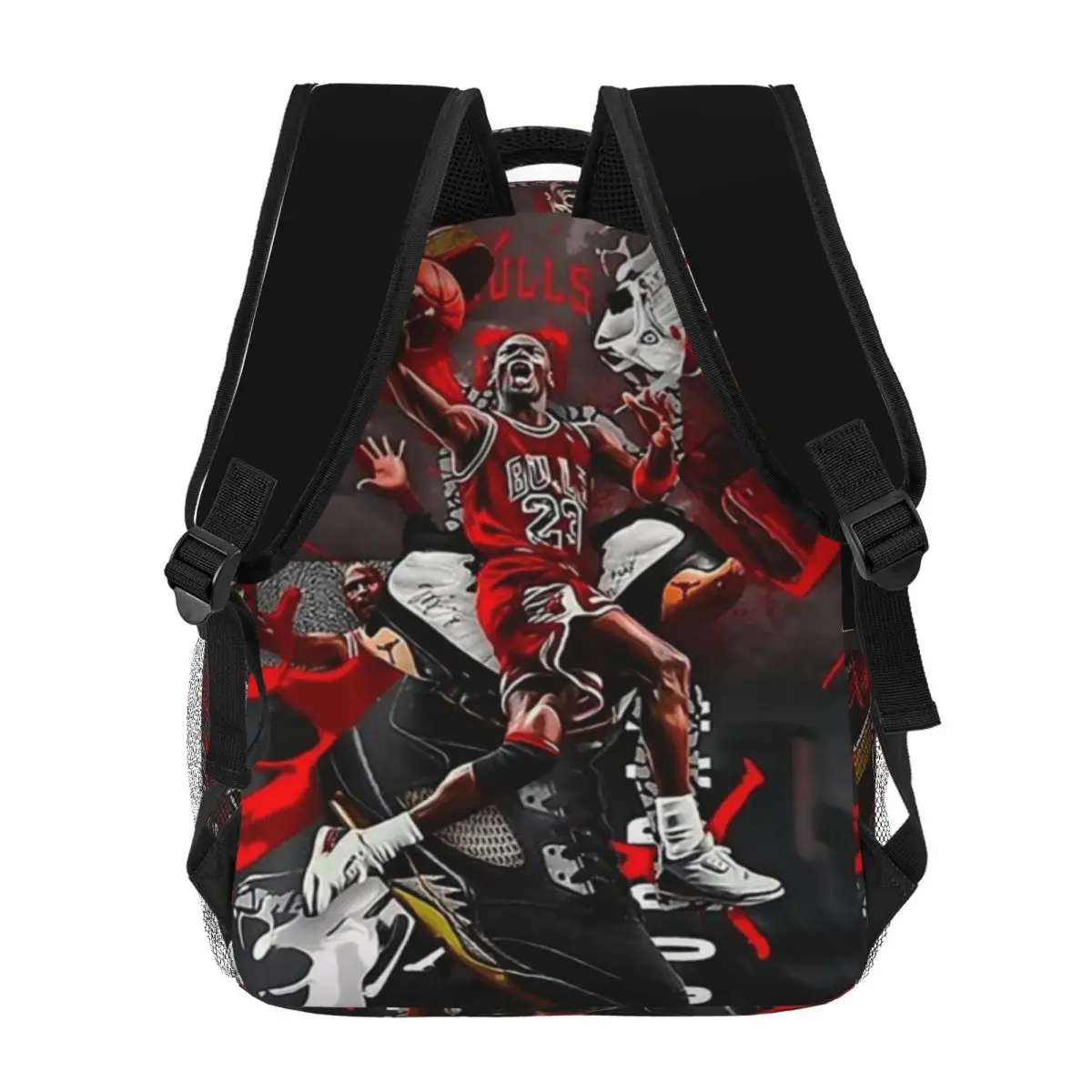 Jordan Basketball Art Backpack for Men Women Fashion Student Business Daypack College Shoulder Bag 16in