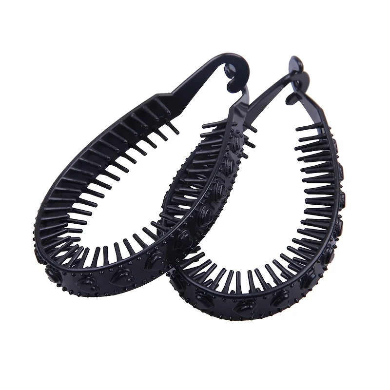 Black Hair Clips with Floral Design - Secure Hold for Buns, Ponytails, and Updos, for Styling and Organizing, Durable Hair Clip