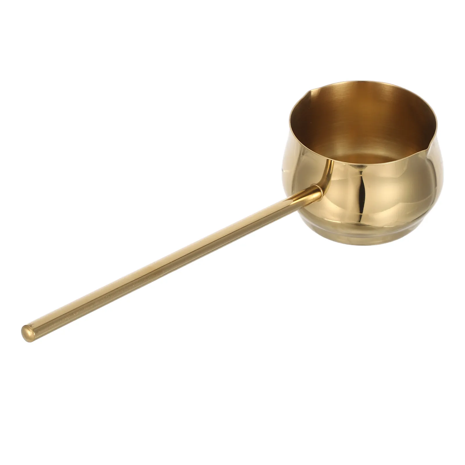 Mini Butter Warmer Pan Stainless Steel 250Ml Heat Resistant Long Handle Double Spout Melting Pot Coffee Milk Oil Pouring Pot