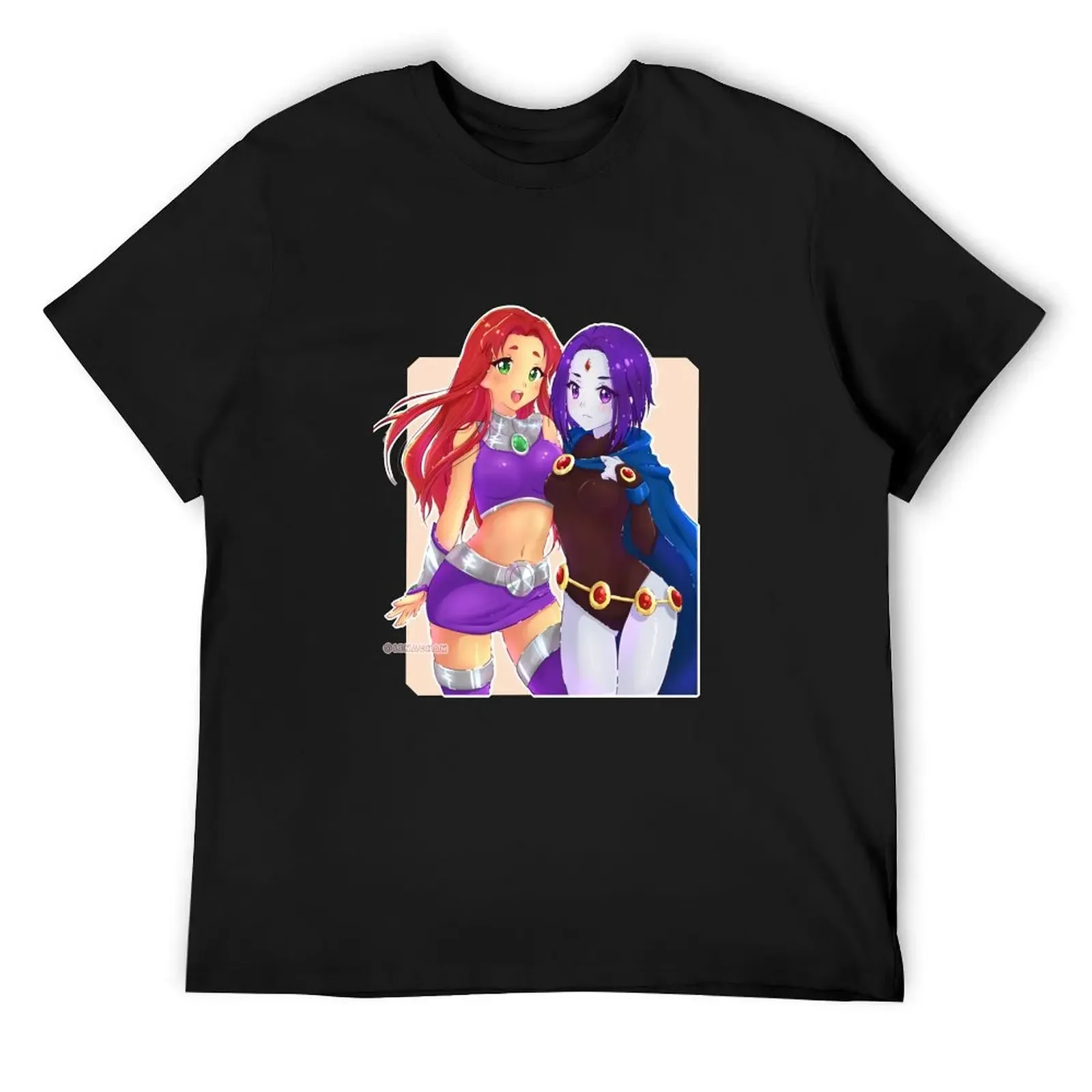 Starfire and Raven T-Shirt oversized blue archive Men's cotton t-shirt