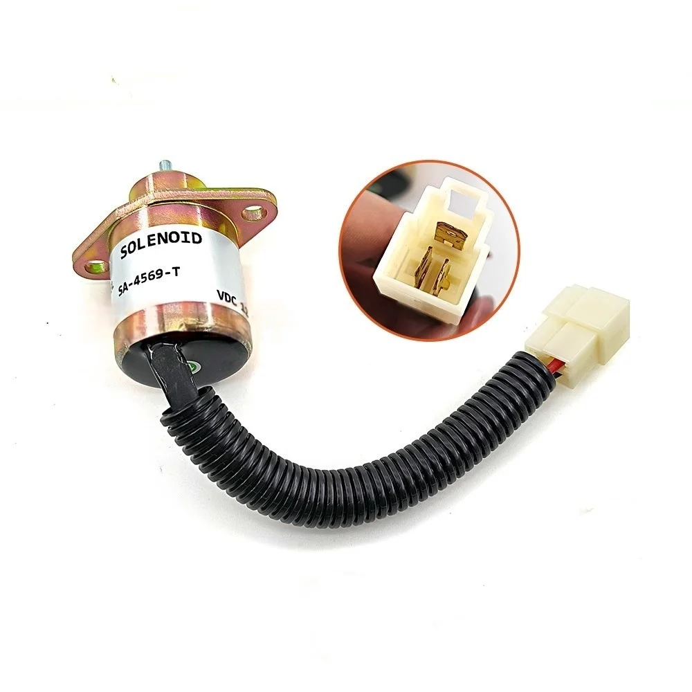 Kubota Excavator Flameout Solenoid Valve Switch Electromagnet SA-4569-T 1503ES-12A5UC5S for Construction Equipment