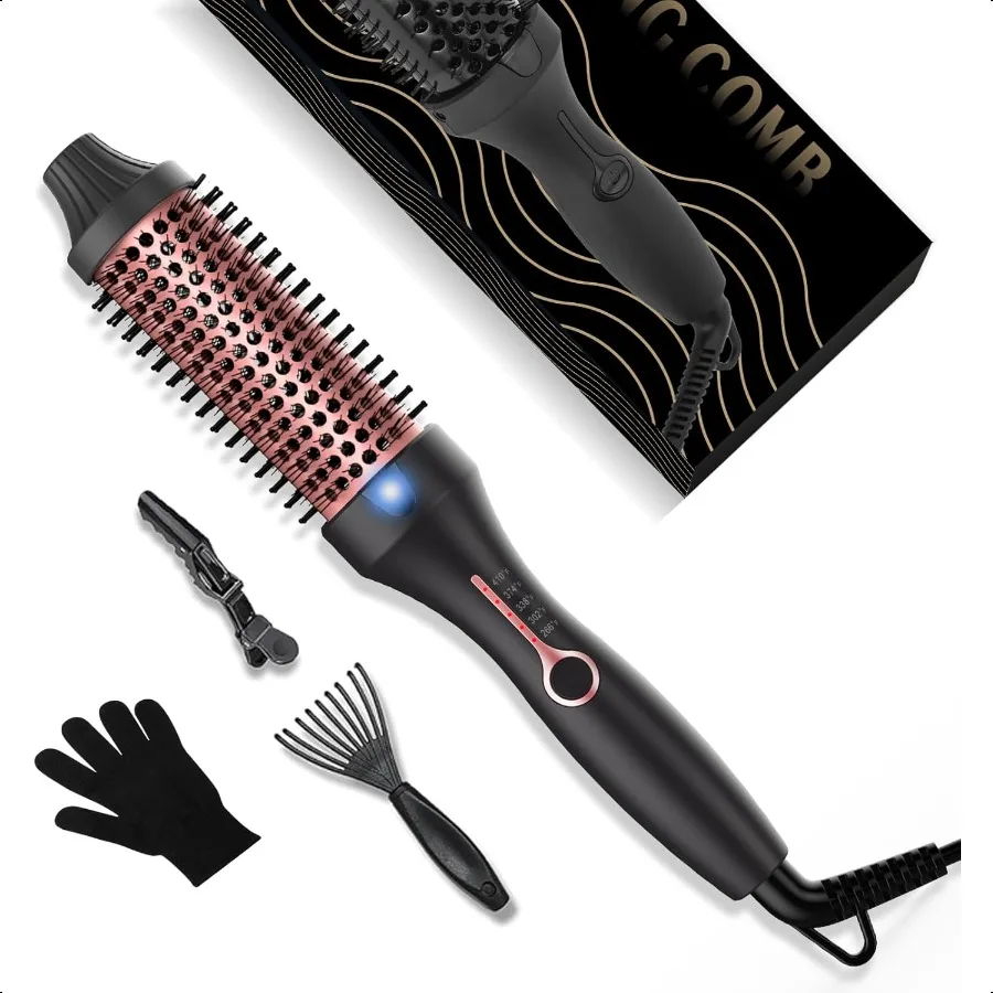 

Thermal Brush 1.5 Inch Heated Round Brush Double Voltage 100240V Heated Curling Iron with 5 Temps Setting 266410F Ceramic Tourm