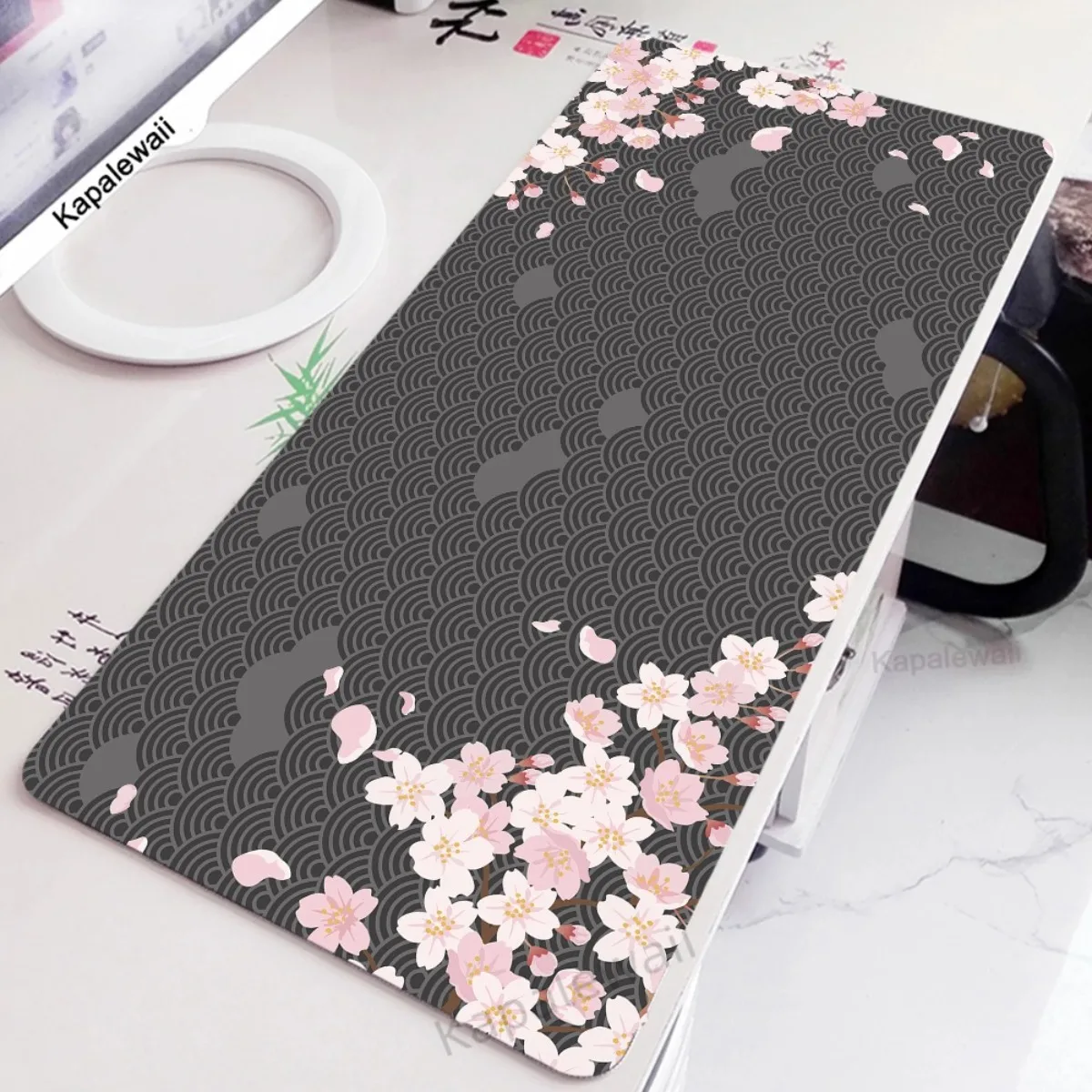 

Игровой коврик для мыши в японском стиле сакуры, нескользящий, резиновый, для ПК, ноутбука, офиса и дома