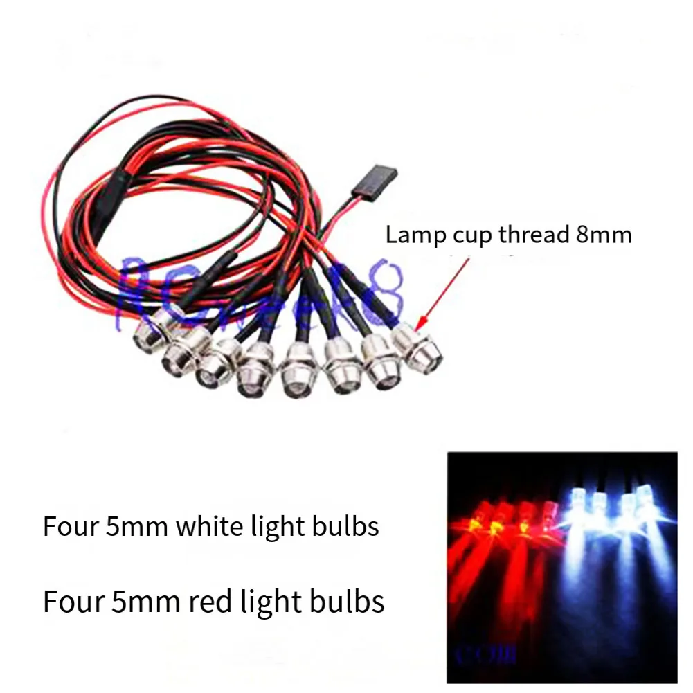 1/10 Model Car Headlight Climbing Car Flat Running Off-road General Car Lights Line Length 70cm PC 2/4/6/8pcs RC Car Lamp