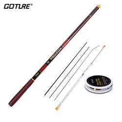 Goture RED FOX Carp Fishing Rod 3.0m-7.2m Ultralight Stream Pole Rod Carbon Fiber Power Hand Taiwan Fishing Rod for Freshwater