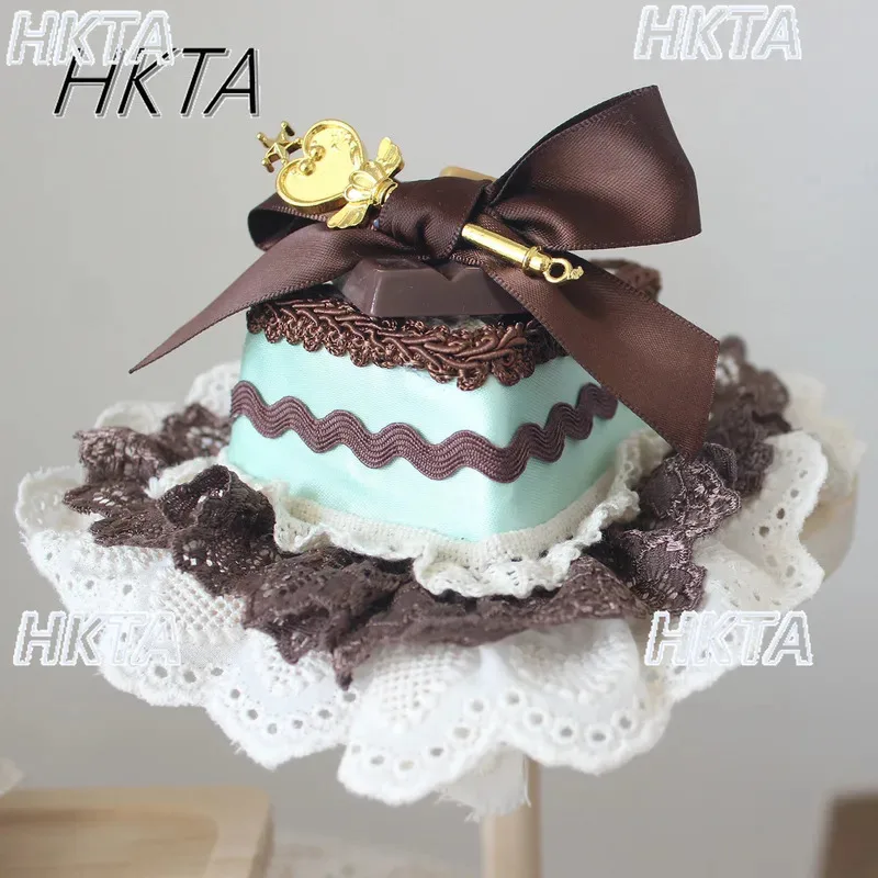DY20الأصلي اليدوية لوليتا الأشياء الصغيرة كعكة قبعة أفضل قبعة النعناع الشوكولاته تصميم عقال لوليتا إكسسوارات الشعر زوج كليب Wome