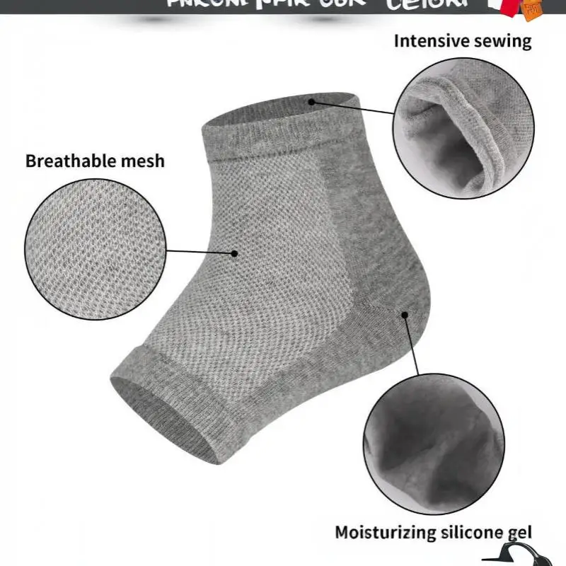 1 Paar Silikon-Feuchtigkeitsgel-Fersensocken, wiederverwendbar, gegen rissige und spröde Füße, für glatte Hautpflege, Peeling-Fußschutz-Tools – Detail 6