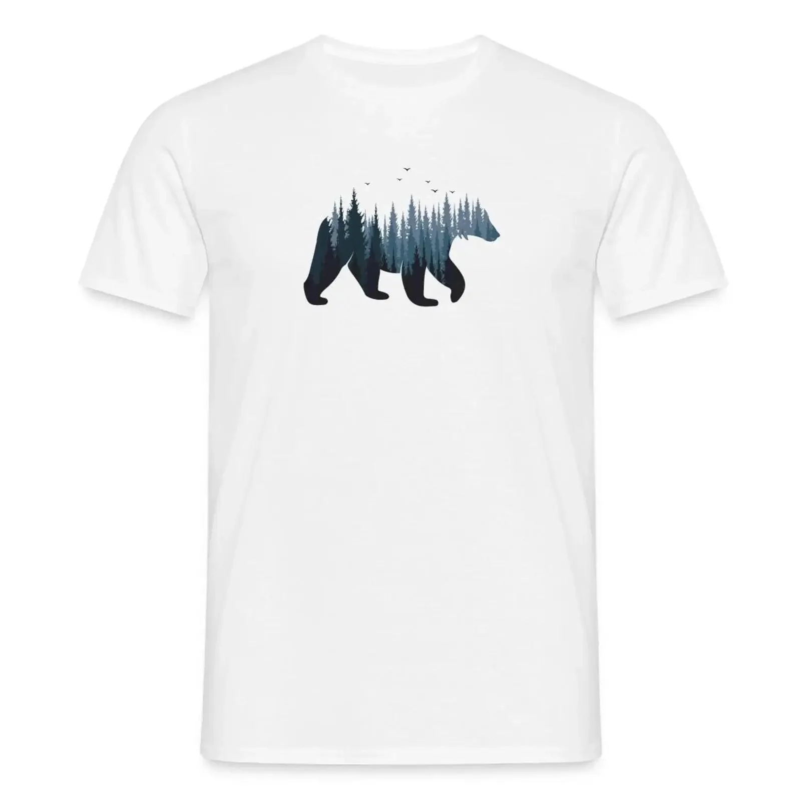 Camiseta Bär Natur Wald Bäume para hombre, estilo vintage, lavada, con gráfico, transpirable, versátil y elástica, para senderismo al aire libre.