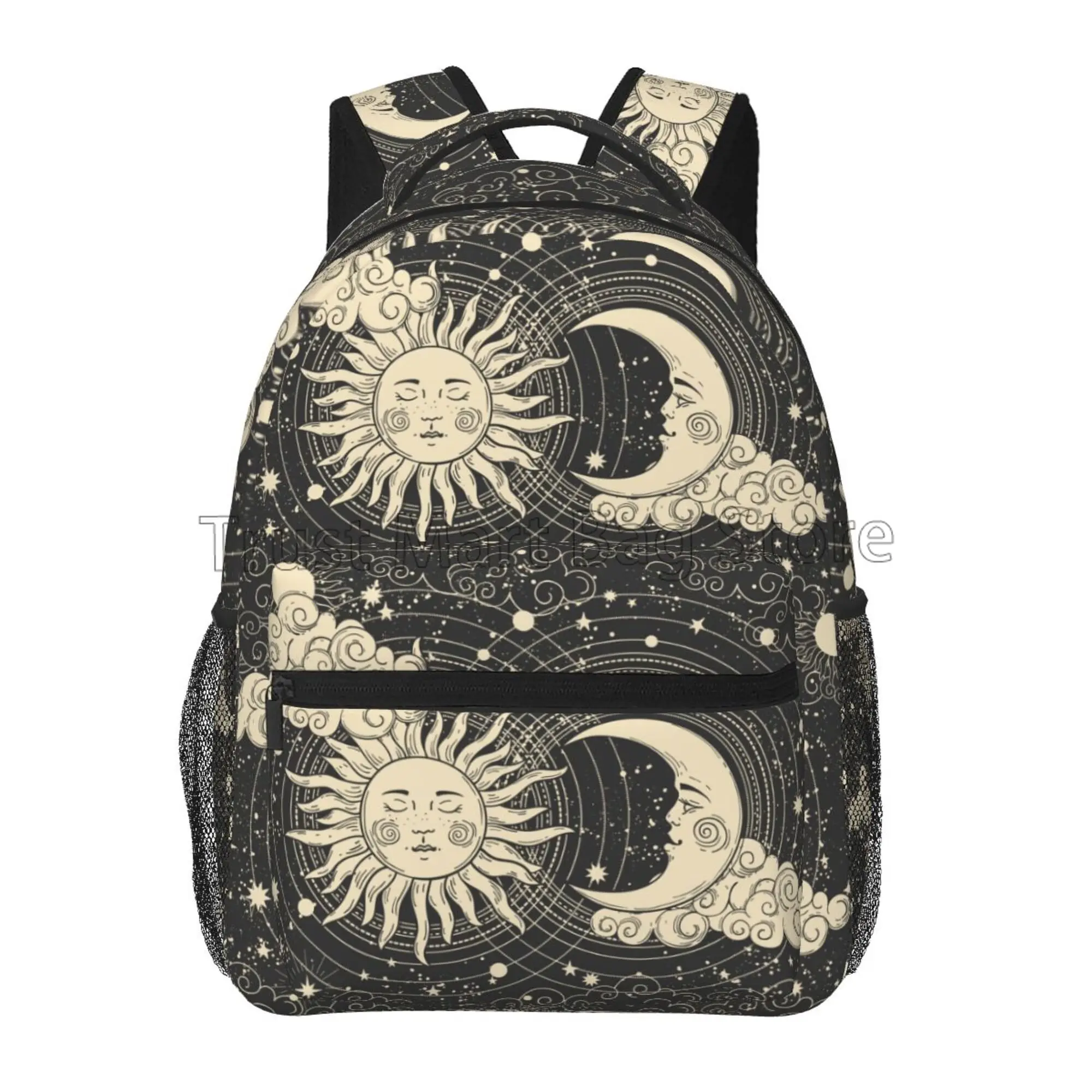 Backpack Tarot Sun Moon Witchy Astrology Laptop Bookbag Durable Casual Daypack Student College Lightweight Hiking Travel Bag