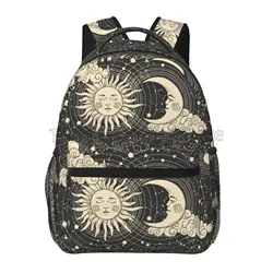 Backpack Tarot Sun Moon Witchy Astrology Laptop Bookbag Durable Casual Daypack Student College Lightweight Hiking Travel Bag