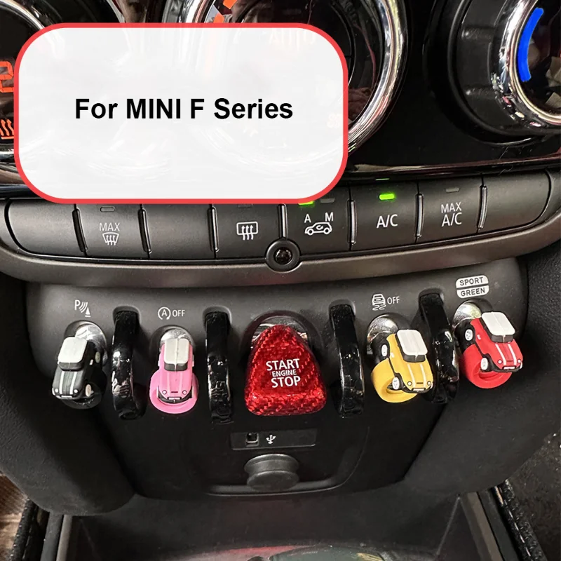 Silicone For MINI Cooper Sticker F56 Cooper Accessories Car Model Button Cover Ornament Start Stop Button Stickers