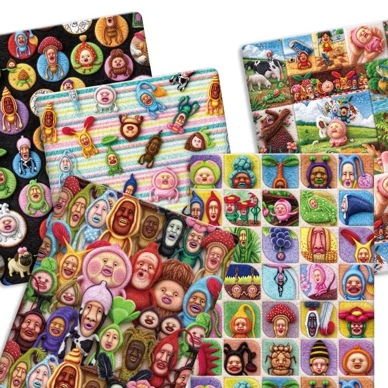 Furry Cartoon fabric 140x50CM cotton fabric Patchwork Tissue Kid Home Textile Sewing Doll Dress Curtain Polyester cotton Fabric