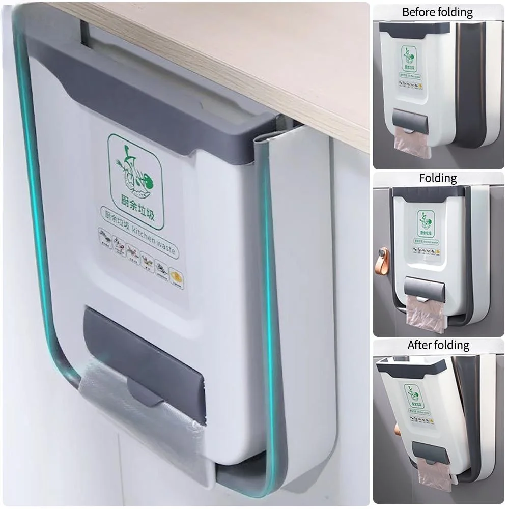 Kitchen Folding Trash Can Wall Mounted Trash Can Kitchen Cabinet Door Mounted Trash Can Folding Trash Can for Vehicles