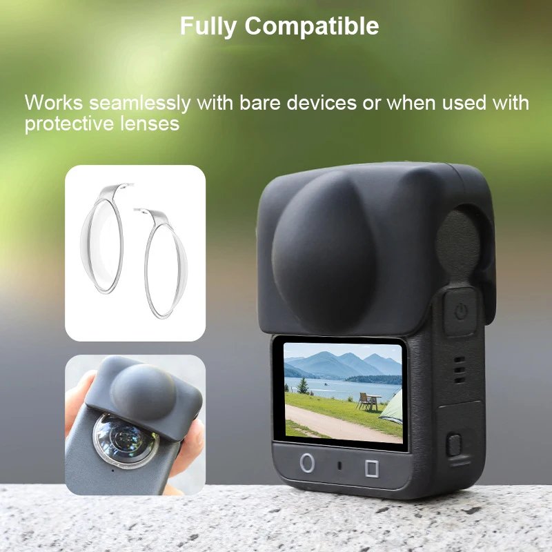 ฝาครอบเลนส์สำหรับดีไอ ออสโม 360 ฝาครอบป้องกันอุปกรณ์เสริมสำหรับดีไอ ออสโม 360 กล้องซิลิโคนป้องกันรอยขีดข่วนเลนส์เคสป้องกัน