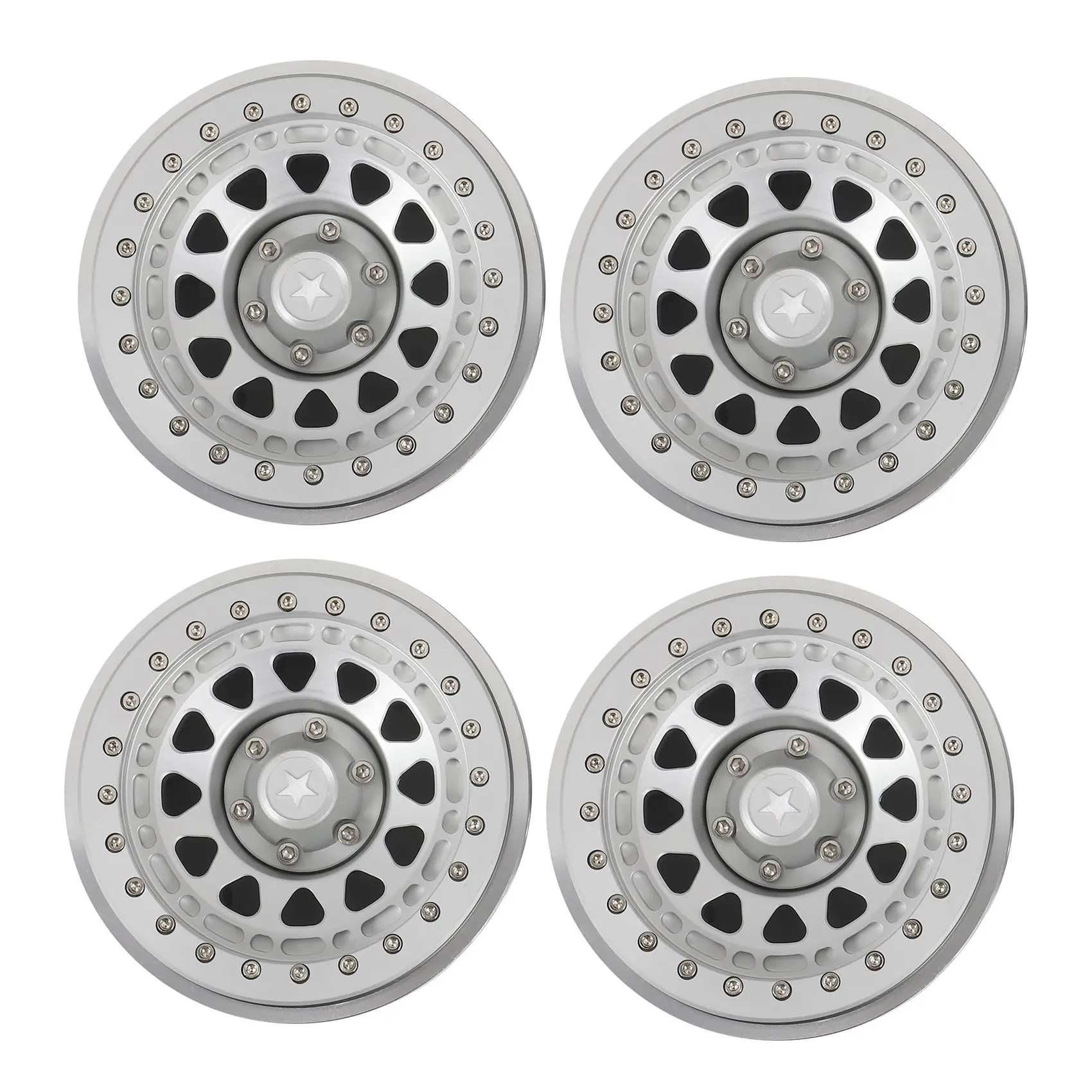 4PCS CNC Aluminum 2.9 Inch Beadlock Wheel Hub Rim for 1/6 RC Crawler Car Axial SCX6 JLU Upgrade Parts,3