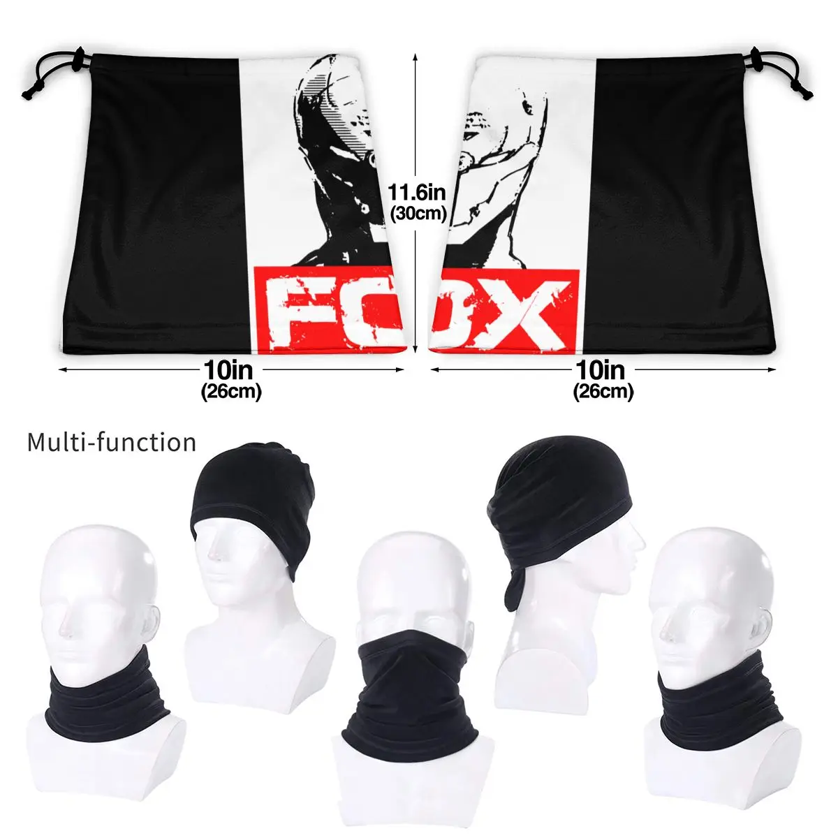 Metal Gear Solid Gray Fox Video Game Hound Microfiber Neck Gaiter Bandana Scarf Ski Windproof Cover Bandana