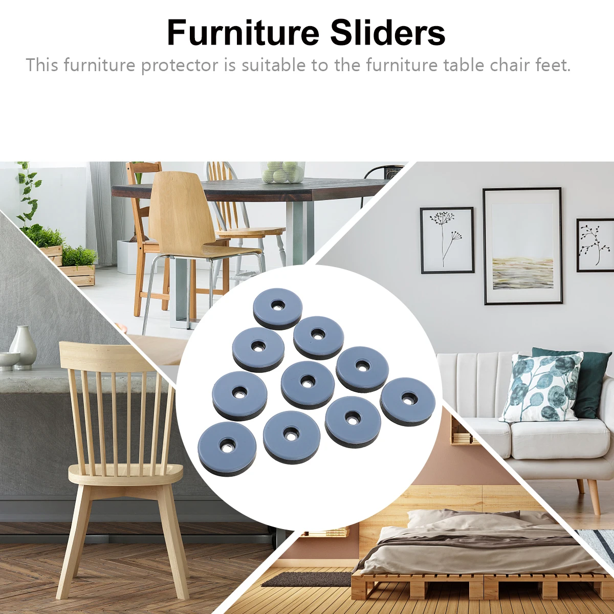 

20pcs Furniture Sliders Leg Protectors Durable Chair Table Cabinet Feet Hardwood Floor Carpet Noise Proof