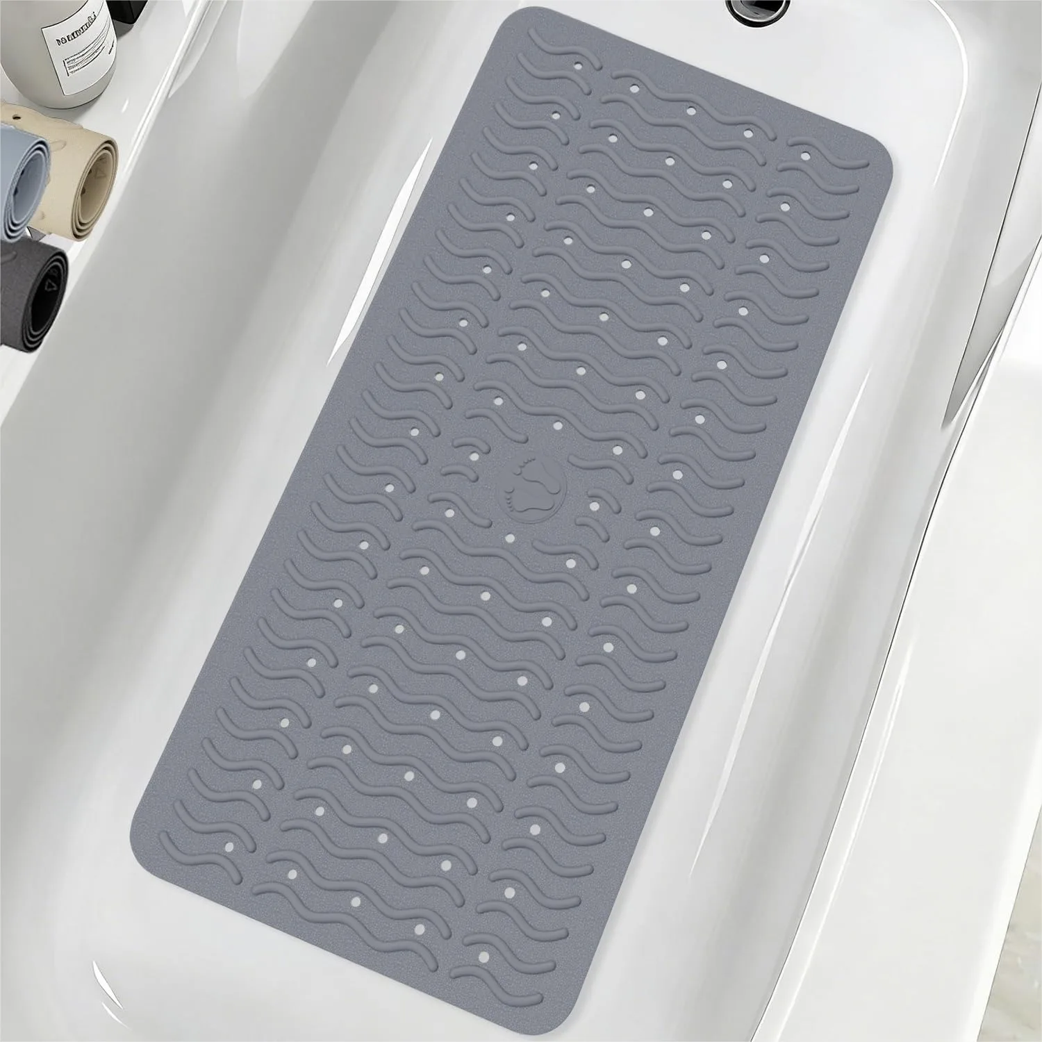 

Non Slip Bathtub Mat & Shower Mat, 31x15'' Anti Slip Bath Mat for Tub, Soft TPE Anti-Skid Bathroom Mat with 194 Suction Cups &