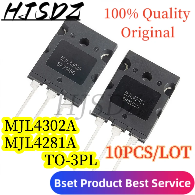 【10PCS】MJL4302A/MJL4281A Original Pairing Transistor TO3PL Package Silicon Power Transistor NPN PNP Pair High Voltage