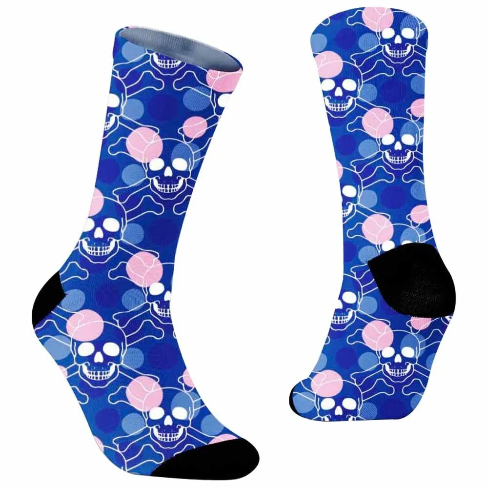 Happy Street Skateboard Harajuku Socks 2024 New Funny Hundreds Fashion Personality Socks Doughnut Skeleton Pattern Socks