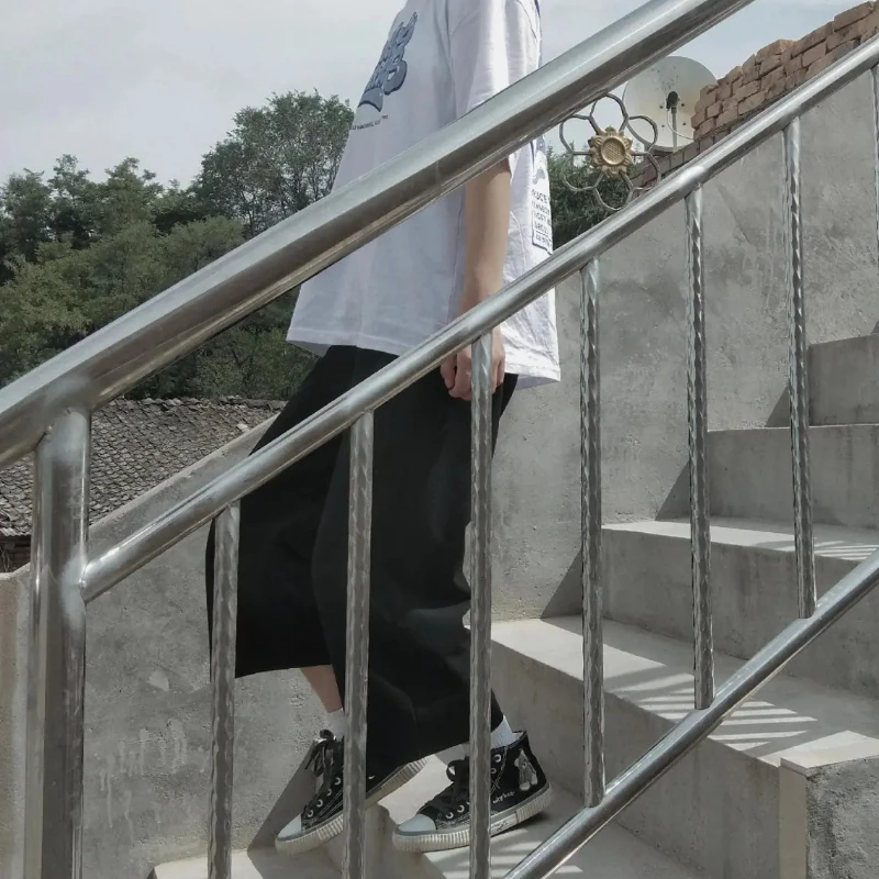 

Повседневные брюки женские универсальные с высокой эластичной резинкой на талии весенние студенческие корейский стиль черные однотонные прямые простые уличные мягкие модные брюки