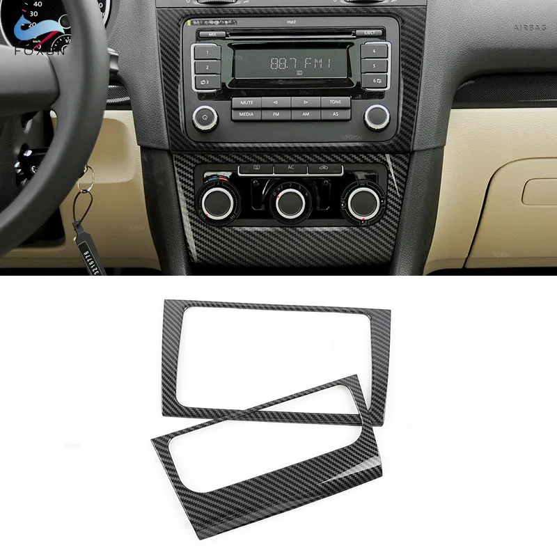 

Черная текстура из углеродного волокна для VW Golf 6 MK6 2008-2013, центральное управление автомобиля, навигация, панель CD, переключатель громкости, рамка, накладка