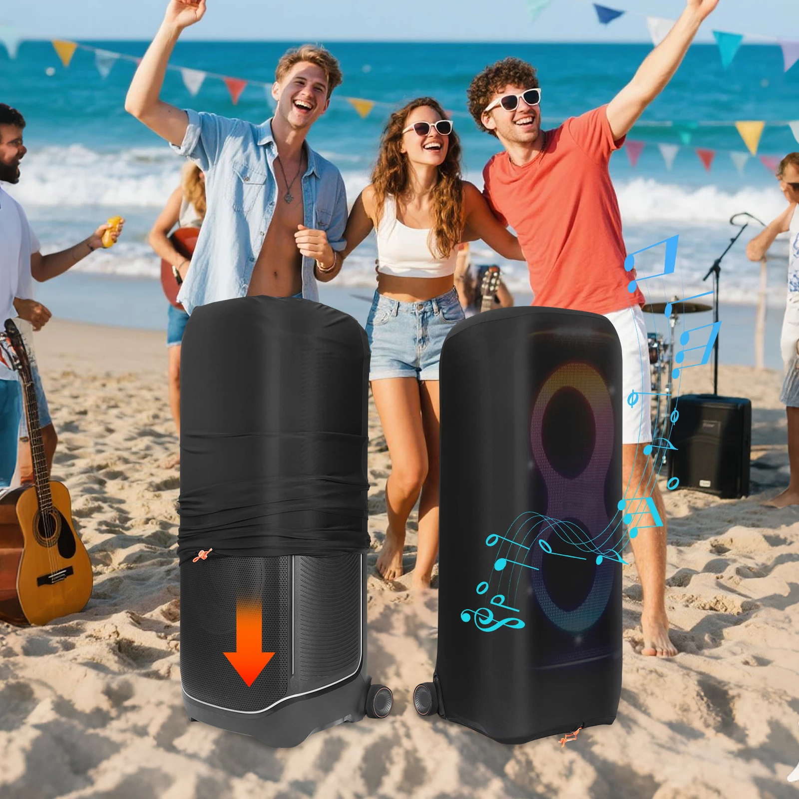 Speaker Dust Cover For JBL PartyBox 1000/720/710/520/320/310/Ultimates Black Speaker Case Travel Protective Storage Sleeve Lycra view 6