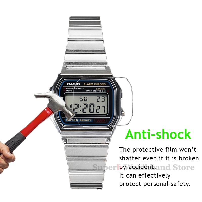 2/4/6Pcs Anti-shock HD Anti-scratch Protective Film for Casio F91W DW5600 DW5610 A158 AE1200WH Waterproof Screen Protector