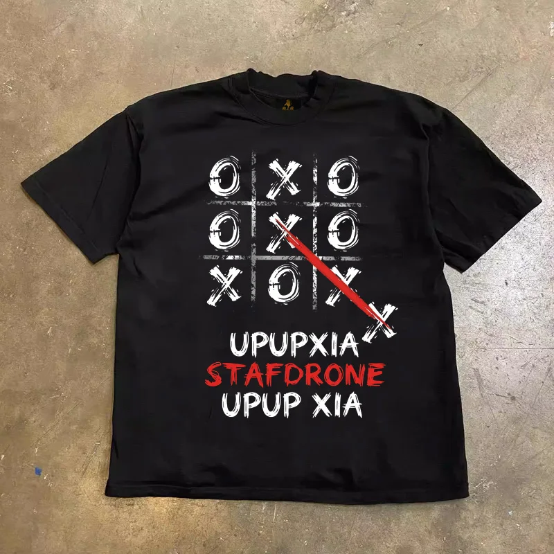 Loose Fit Cotton T-Shirt Unisex Short Sleeve Double Thread UPUPXIA Hero Print Sweat Absorbent round Neck Casual Summer Top