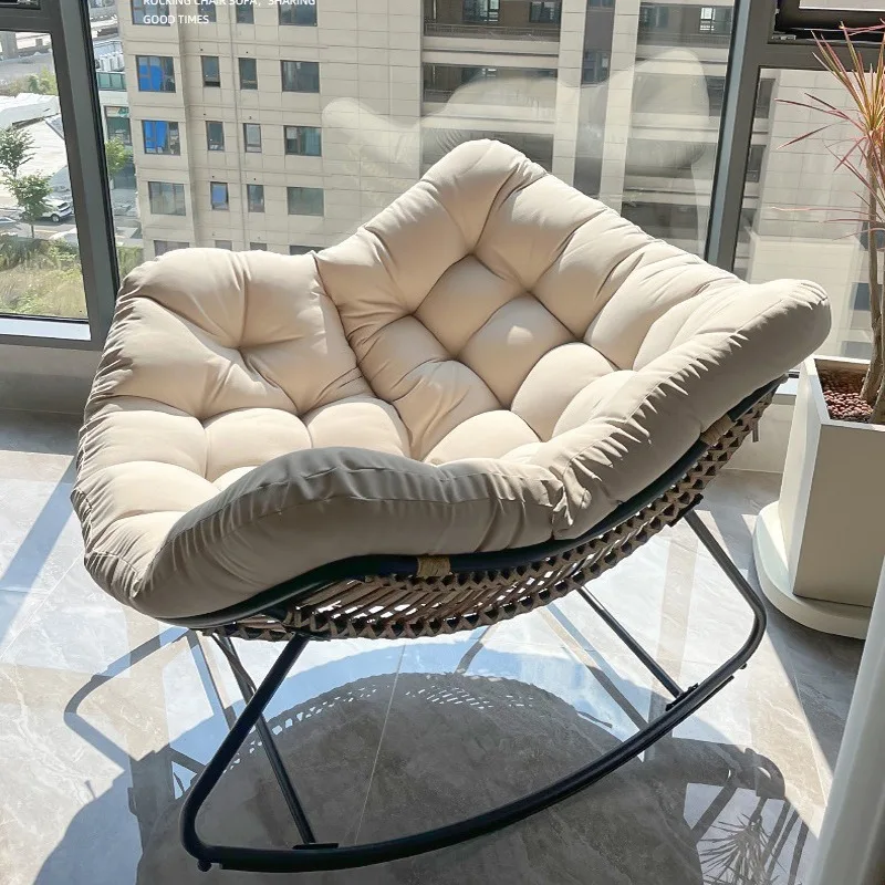 الاسترخاء الروطان المنسوجة كرسي صالة شرفة بسيطة تهز لينة أريكة كرسي الحديثة الفاخرة الإبداعية الفن أثاث غرفة المعيشة