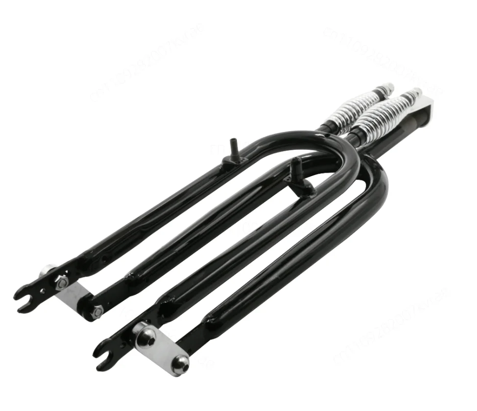 26 Inch Dual Spring Retro Bike Front Fork Steerer Tube V Disc Brake Compatible Beach Cruiser Shock Absorption Upgrade