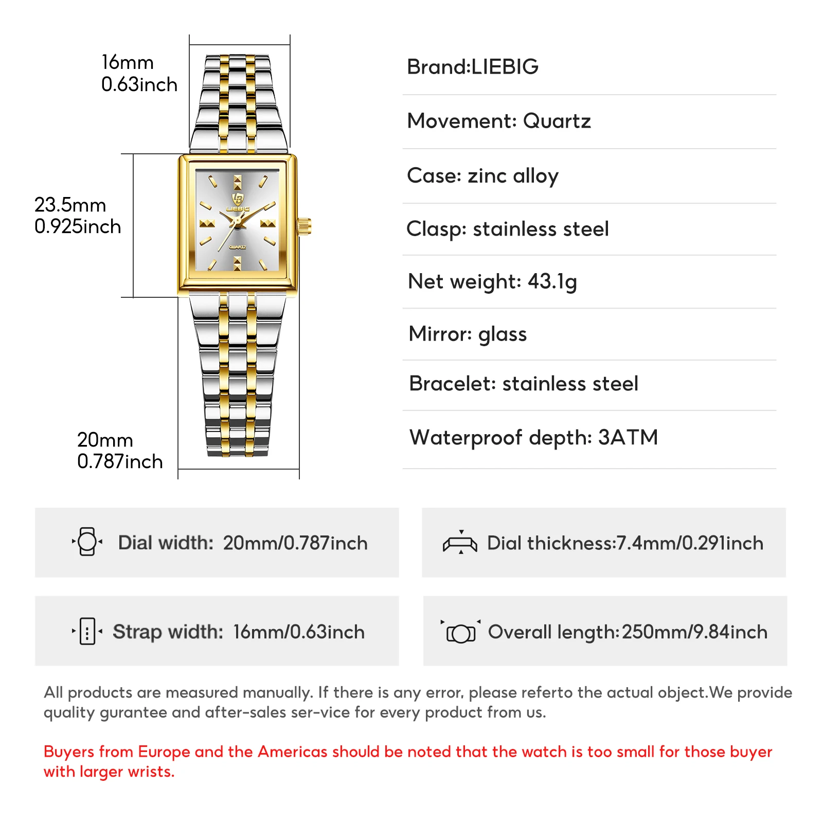 LIEBIG Luxury Elegant Simple Quartz Wristwatches and Bracelet Fashion Women\'s Watch Stainless Steel Strap Time Watch Reloj Mujer