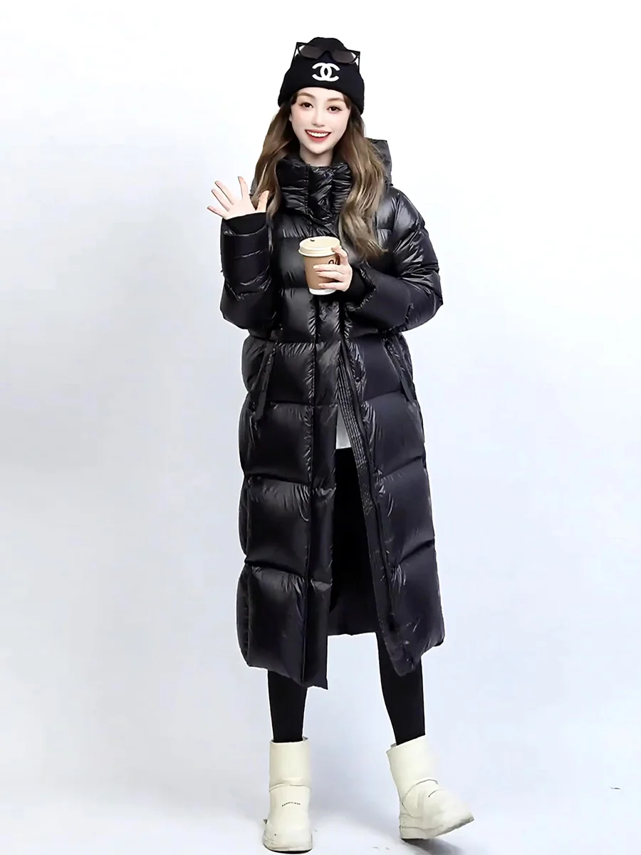 

Новинка зимы: Женское длинное белое пуховое пальто с молнией, ультратеплое, для повседневной носки, в стиле кэжуал