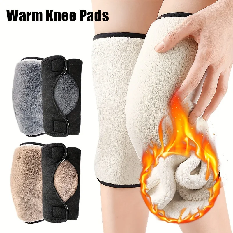 Thickened Fleece-Lined Knee Pads, Double-Layered, Comfortable, Suitable for Both Men and Women, Winter Warmth and Protection
