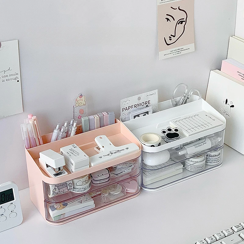 

Drawer Style Desktop Storage Box Divide Cosmetic Shelf Multifunctional Stationery Storage Box Office Desk Storage Home Organizer