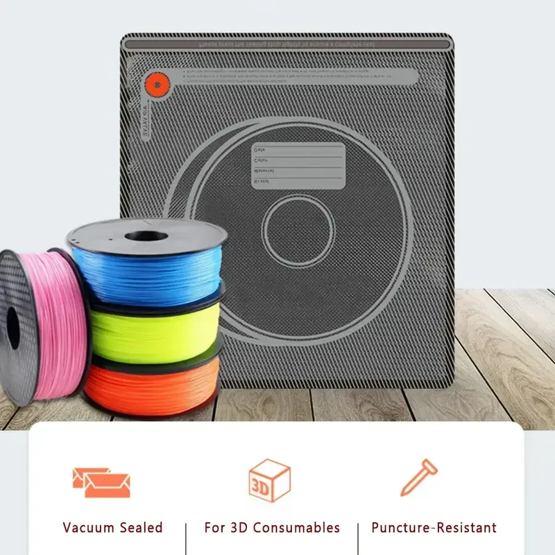 ถุงสูญญากาศแบบอัพเกรด สีดำ สำหรับเก็บเส้นพลาสติก PLA ABS PETG ป้องกันความชื้น ใช้กับเครื่องอบได้ สำหรับเครื่องพิมพ์ 3 มิติ