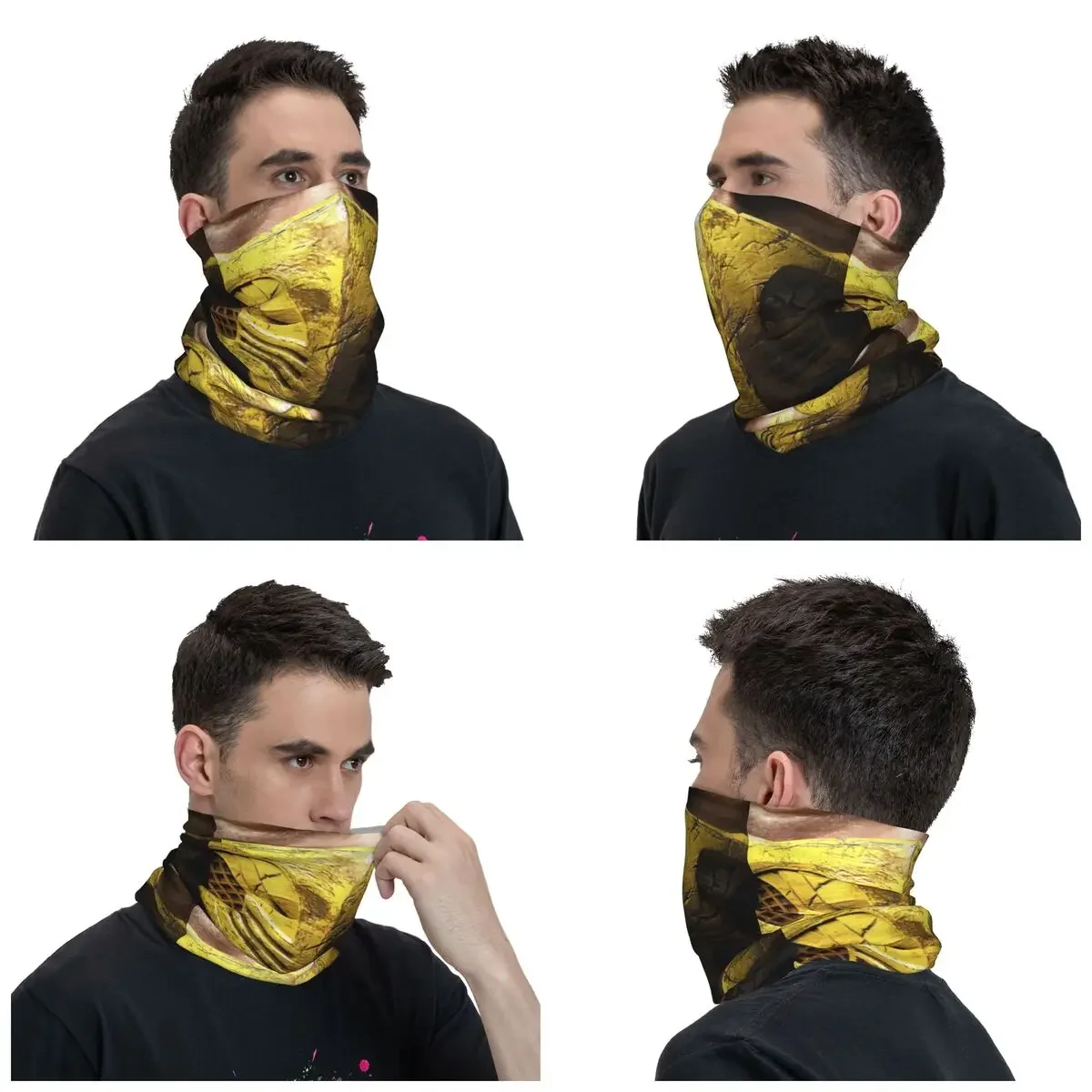 Mortal Kombat Scorpion Bandana Neck Warmer Men Women Winter Ski Hiking Scarf Gaiter Sub Zero Fighting Game Face Cover