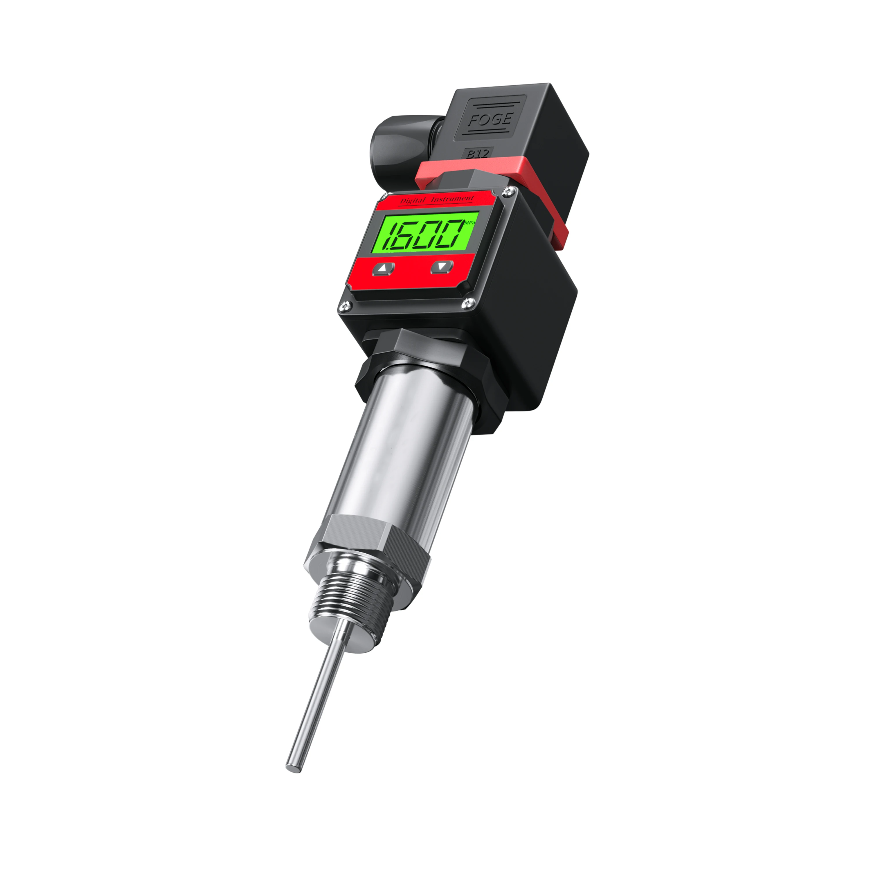 LCDディスプレイ温度伝送器 PT100センサー 4-20mA出力 24VDC プラグイン温度プローブタイプ RTD温度トランスデューサ