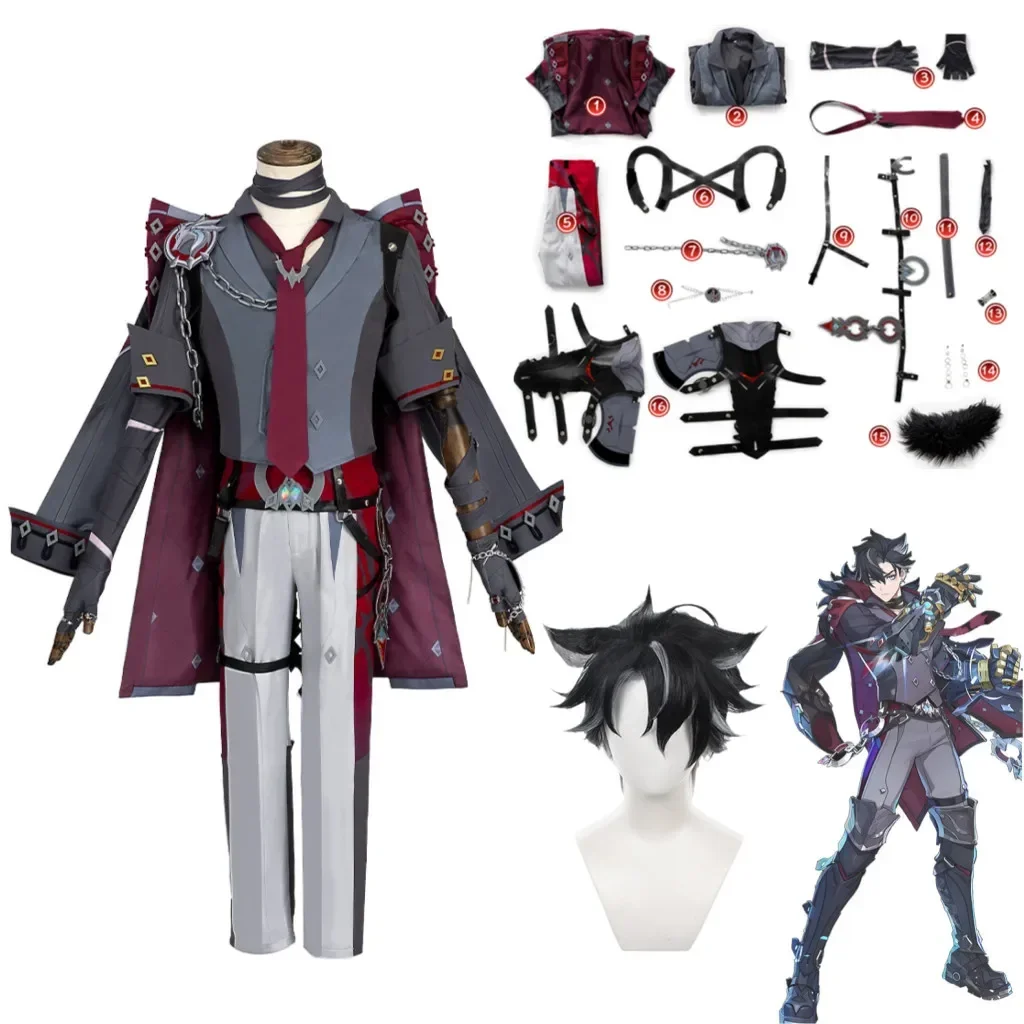 

Wriothesley Cosplay Genshin Impact Cosplay Wriothesley Genshin Cosplay Costumes Uniform Jumpsuits Top Wig Full Set Ganyu Props