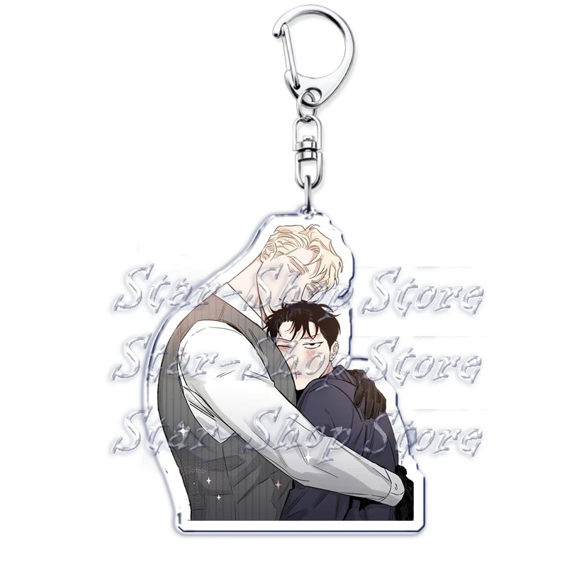 Popular Manhwa BL Manga Roses and Champagne Keychain Zheng Yiyuan Boys Love Pendant Keyring Chain Accessories Bag Gifts Jewelry